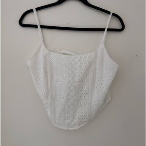 🤍white corset style tank top. size S